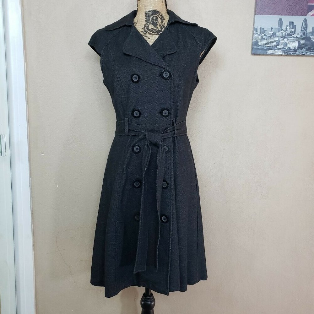 Bluw double berasted sleeveless tied dress